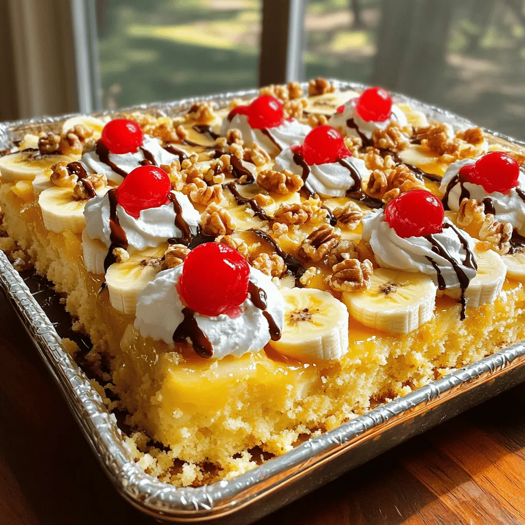Banana Split Dump Cake Rich and Easy Dessert Recipe