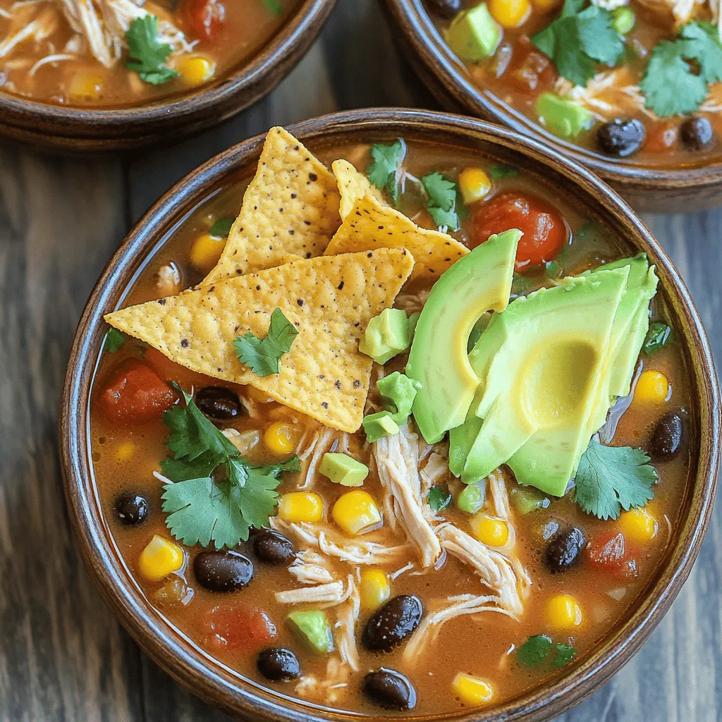 Savory Slow Cooker Chicken Tortilla Soup Recipe