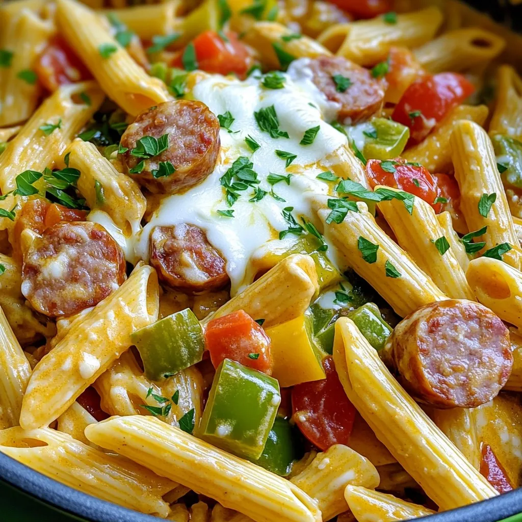 One-Pot Creamy Cajun Sausage Pasta Delightful Meal