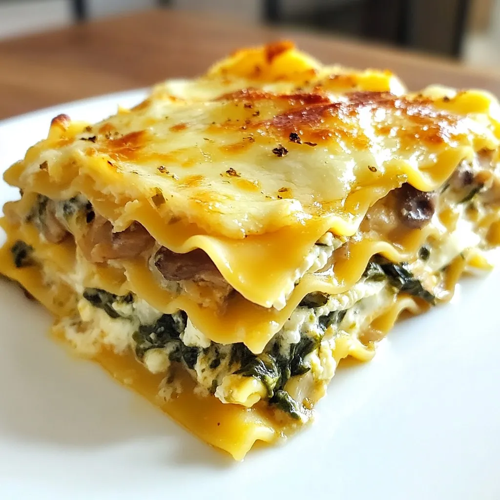 Creamy Spinach Mushroom Lasagna Flavorful and Easy Dish