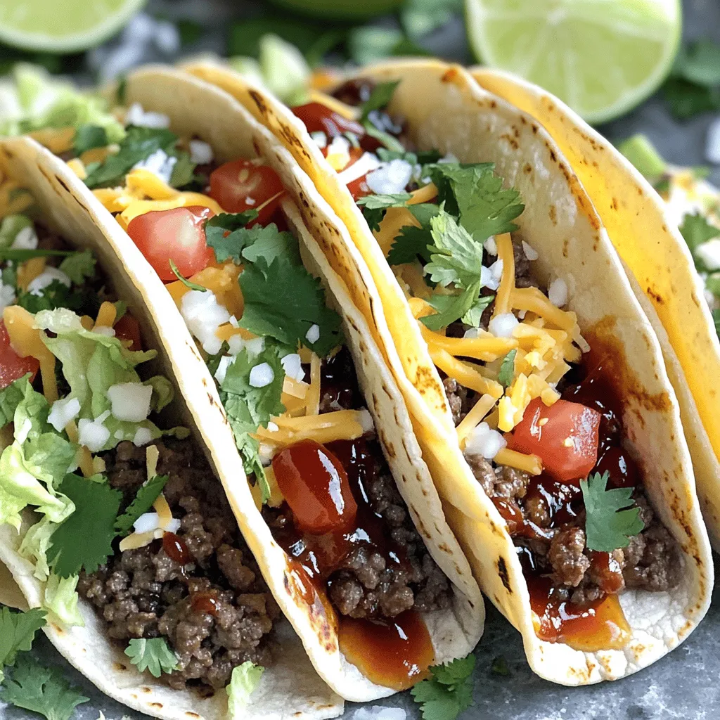 Garlic Butter Honey BBQ Beef Tacos Delicious Meal
