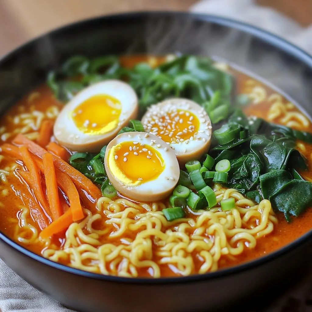 Minute Spicy Miso Ramen with Jammy Egg Delight