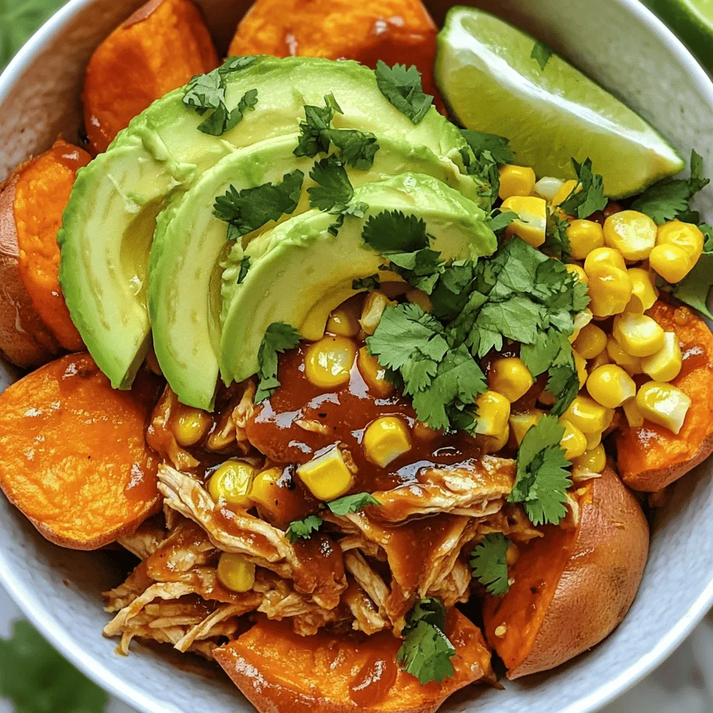 BBQ Chicken &#038; Roasted Sweet Potato Bowls Delightful Meal