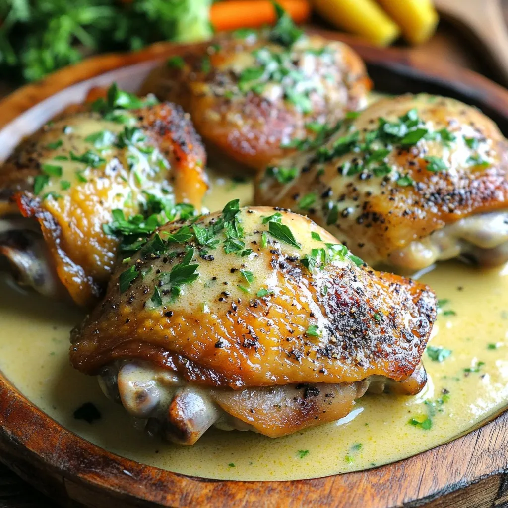 Skillet Creamy Garlic Herb Chicken Thighs Irresistible Meal