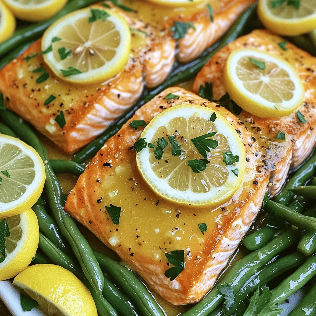 Sheet Pan Lemon Butter Salmon &#038; Green Beans Delight
