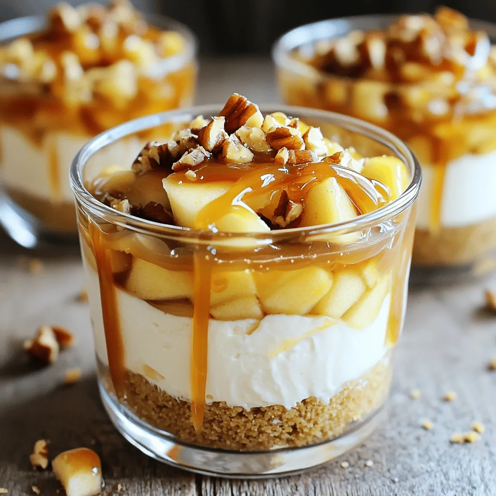 No Bake Caramel Apple Cheesecake Cups Delight