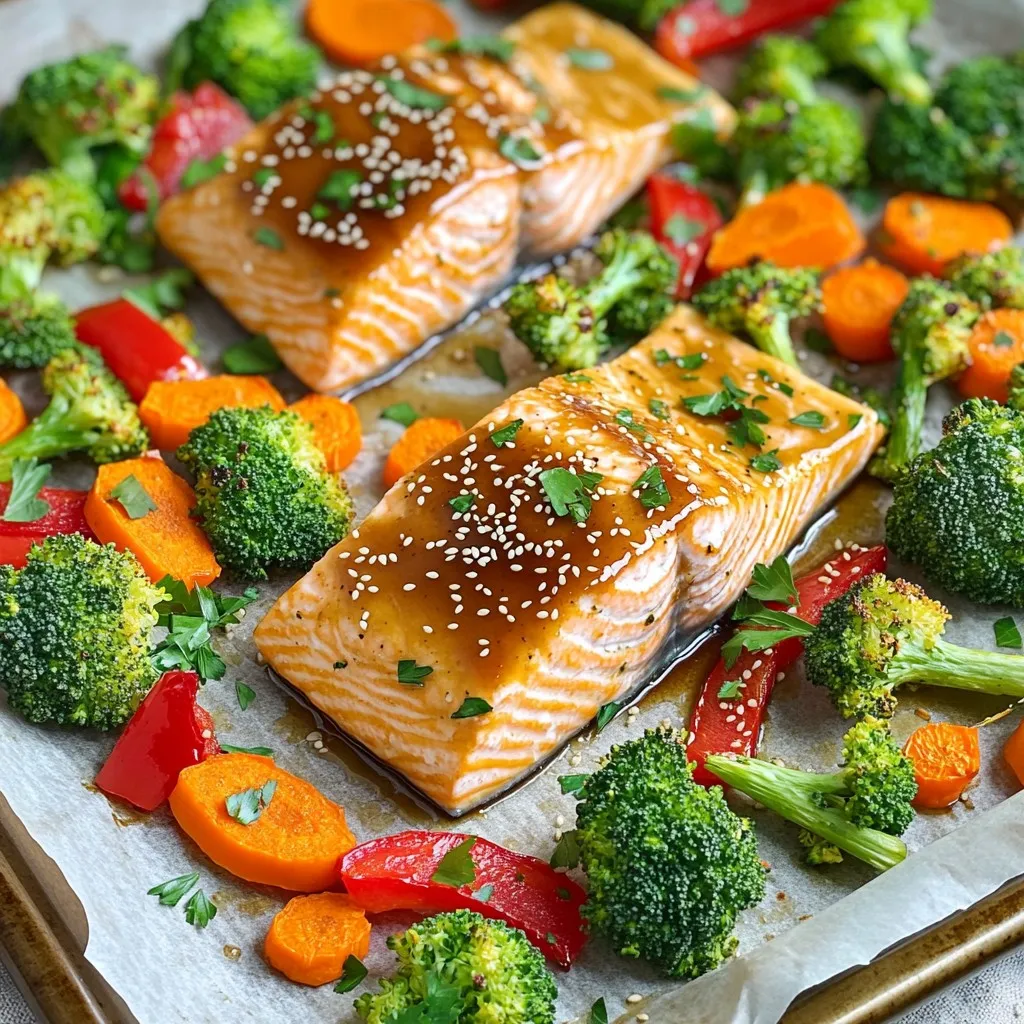 Sheet Pan Maple Dijon Salmon &#038; Veggies Delight