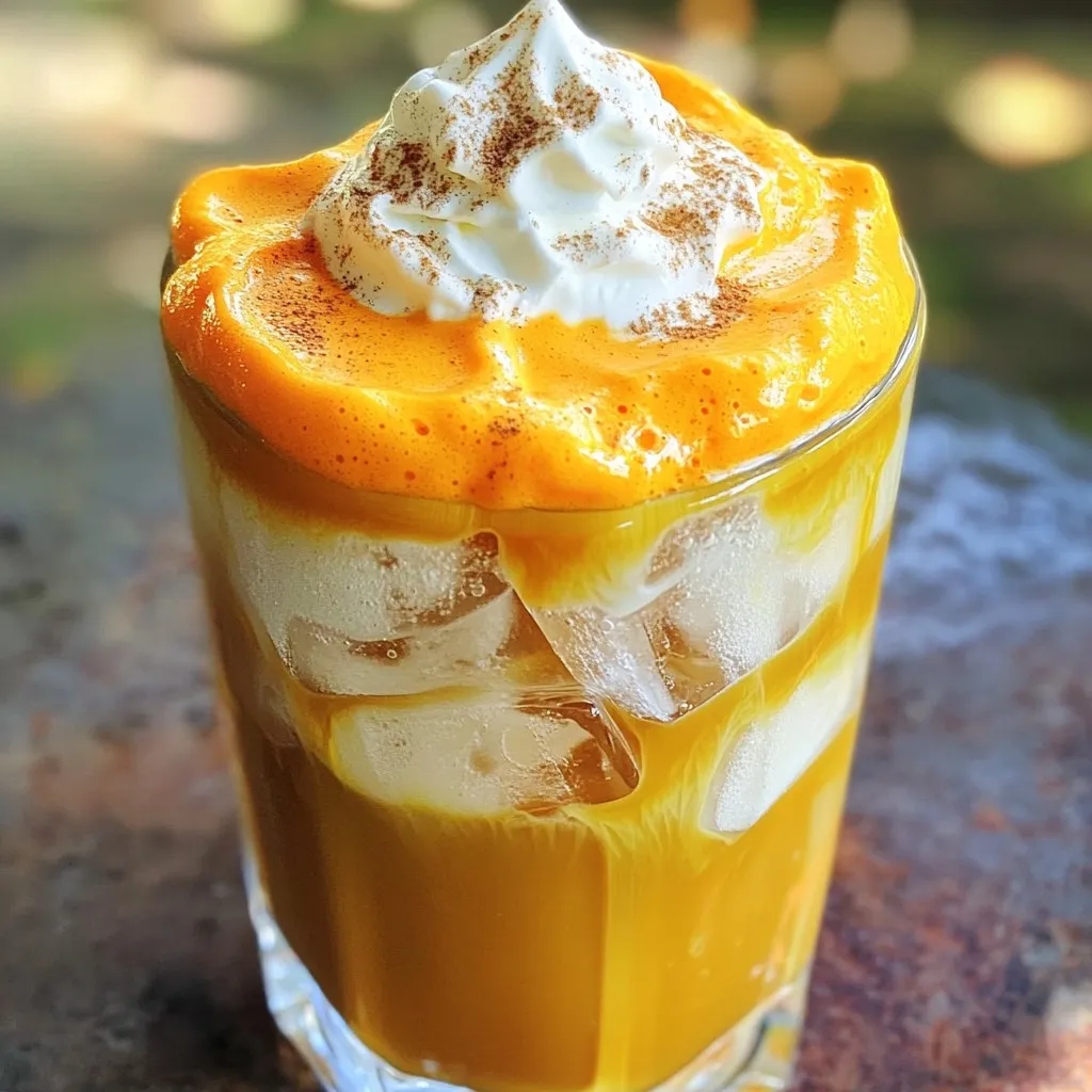 Pumpkin Cream Cold Foam Iced Coffee Tasty Refreshment