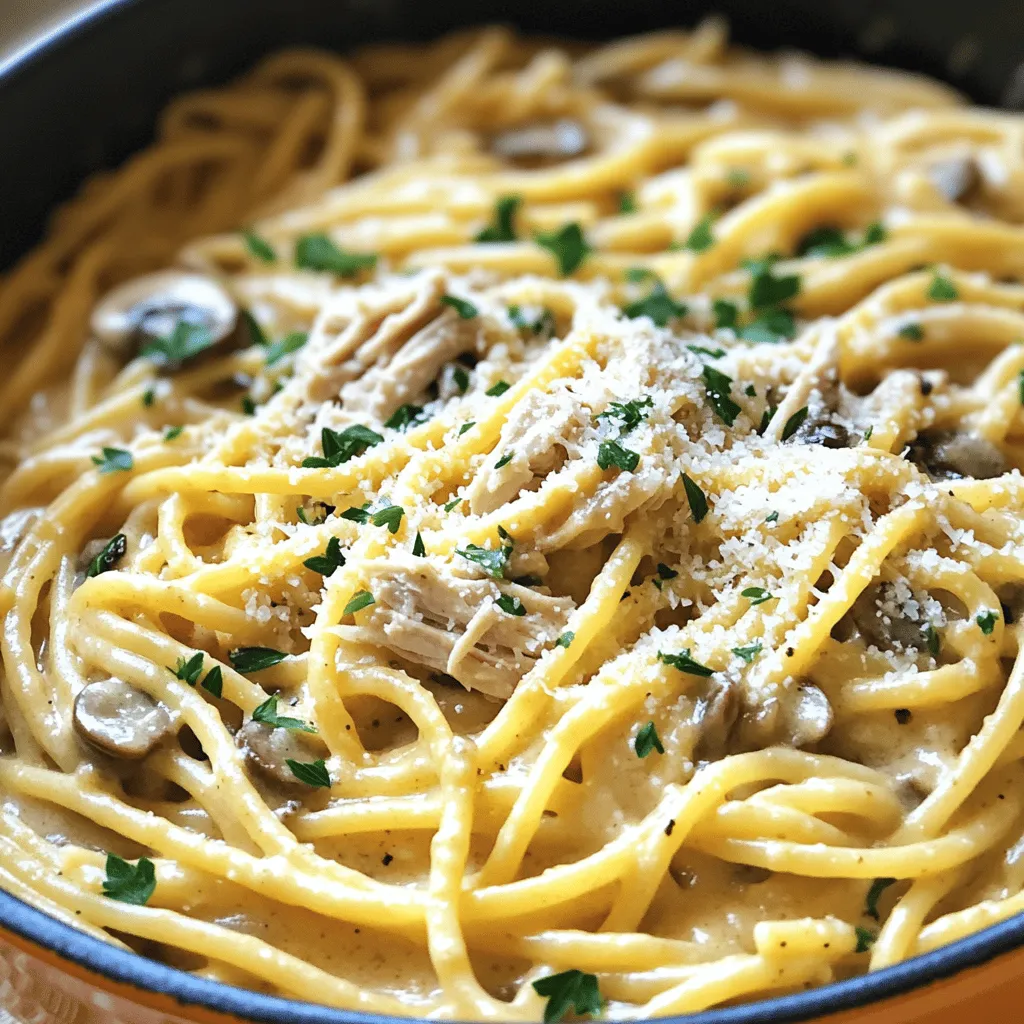One-Pot Creamy Garlic Parmesan Turkey Tetrazzini Dish