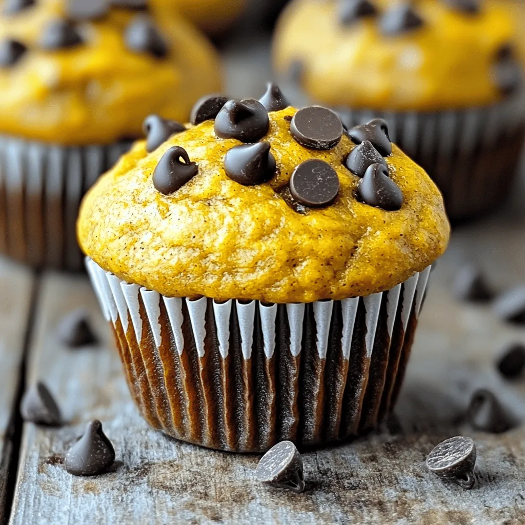 Healthy Pumpkin Chocolate Chip Muffins Delectable Treat